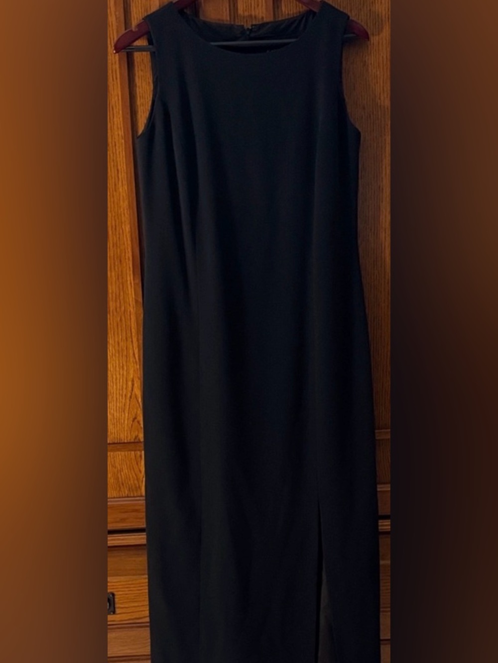 VTG Alex Garfield & Marks Elegant Black Ribbed Classic Sheath Dress 53” Maxi 90s